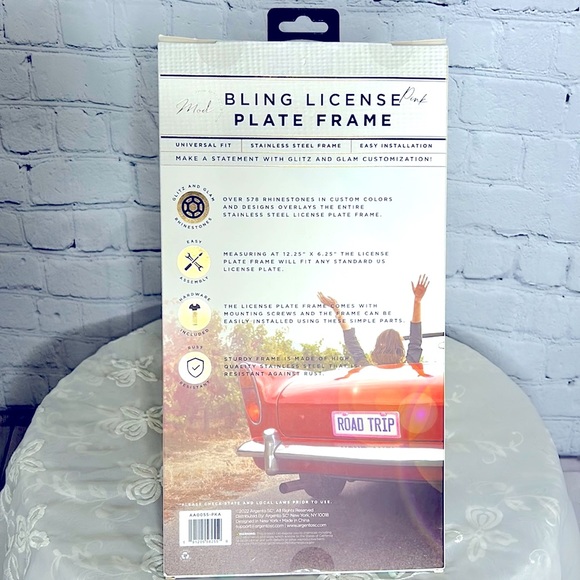 ✨Bling Pink Stainless Steel License Plate Frame✨💖🌸💖 - Picture 5 of 9